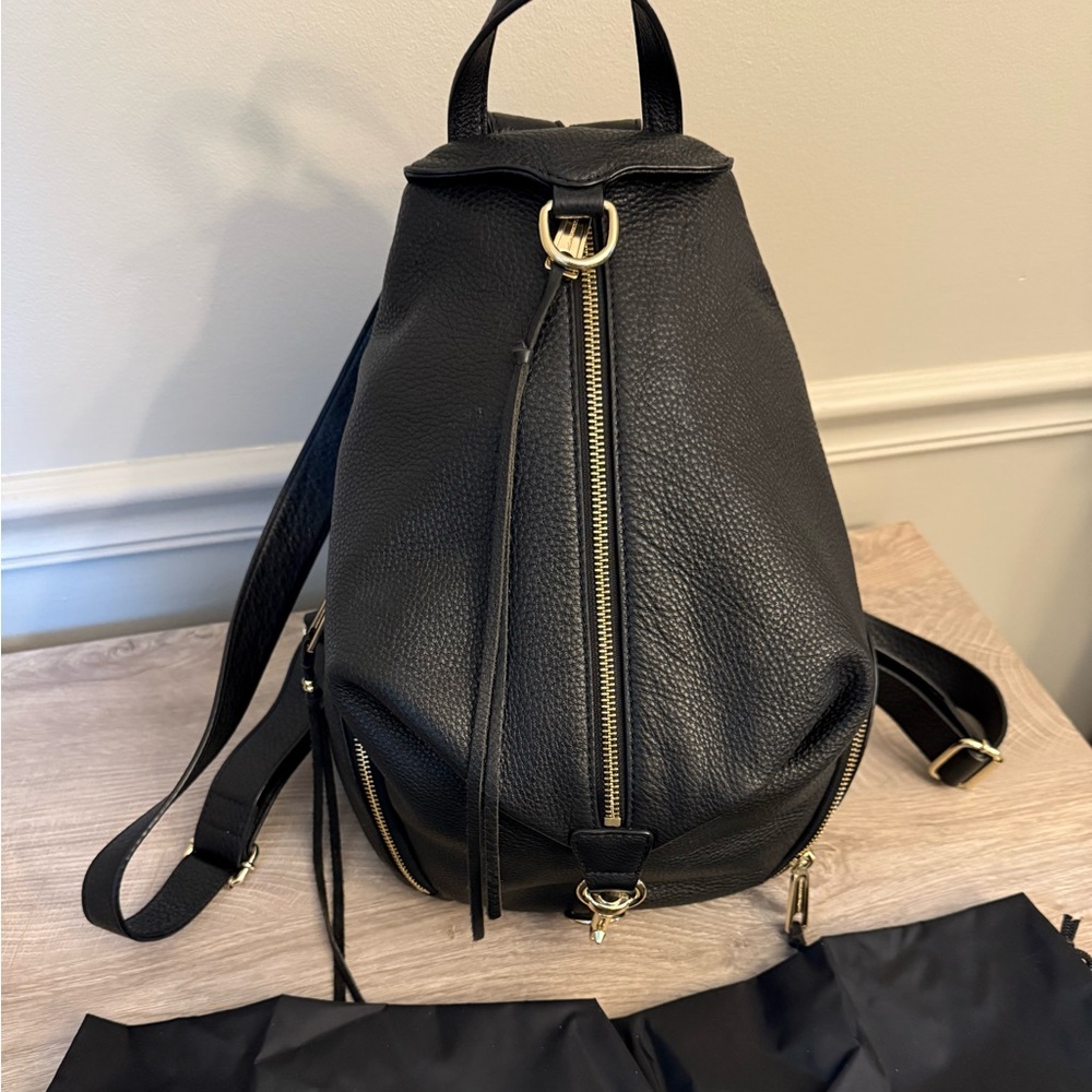 Rebecca Minkoff Black Pebbled Backpack